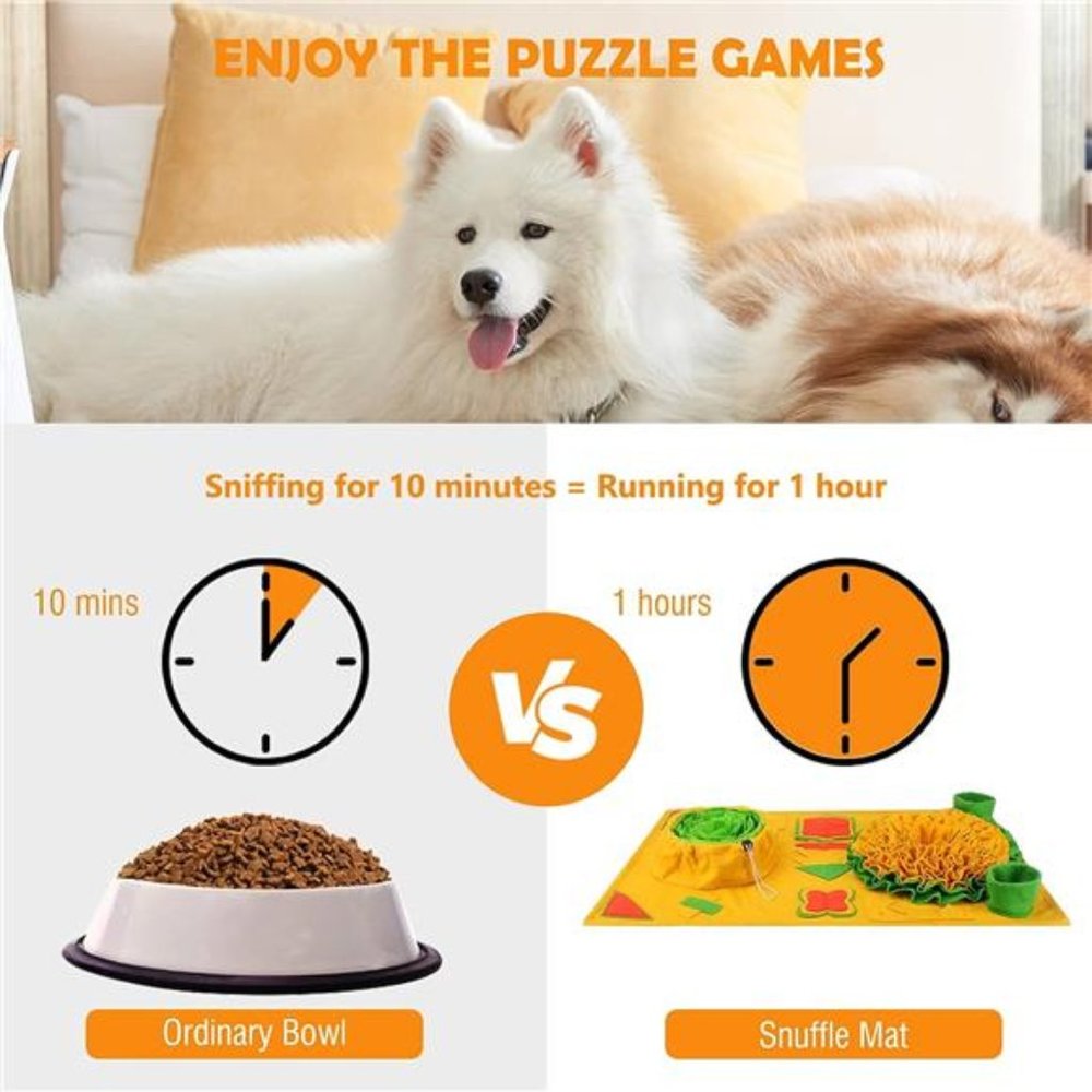 31.5"x 19.3" Dog Snuffle Mat,9 Training Elements Interactive Dog Toys - Picture 5 of 6